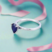 1.29 Ct Solitaire Gemstone Engagement Ring-Black Diamonds New York