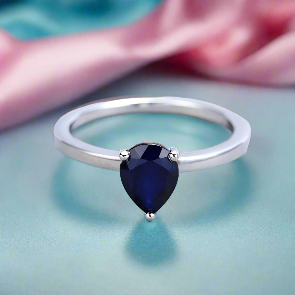 1.29 Ct Solitaire Gemstone Engagement Ring-Black Diamonds New York