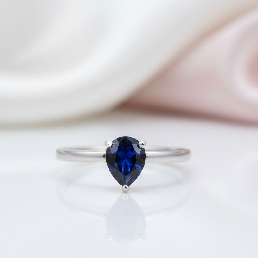 1.29 Ct Solitaire Gemstone Engagement Ring-Black Diamonds New York