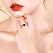 1.29 Ct Solitaire Gemstone Engagement Ring-Black Diamonds New York