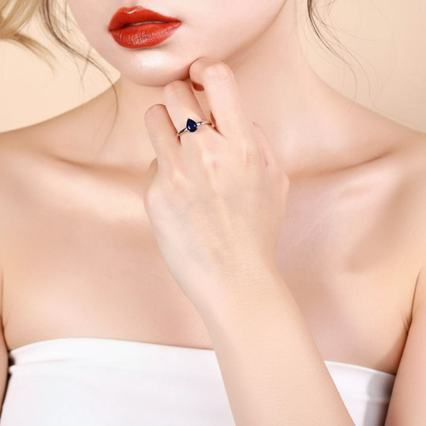 1.29 Ct Solitaire Gemstone Engagement Ring-Black Diamonds New York