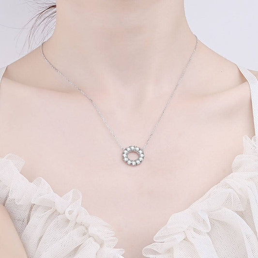 1.2ct Moissanite Diamond Circle Necklace-Black Diamonds New York