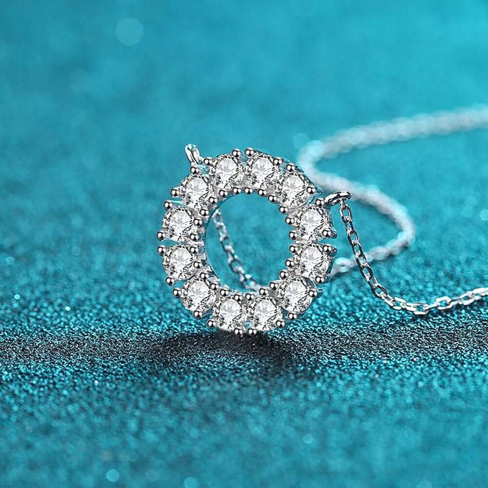 1.2ct Moissanite Diamond Circle Necklace-Black Diamonds New York