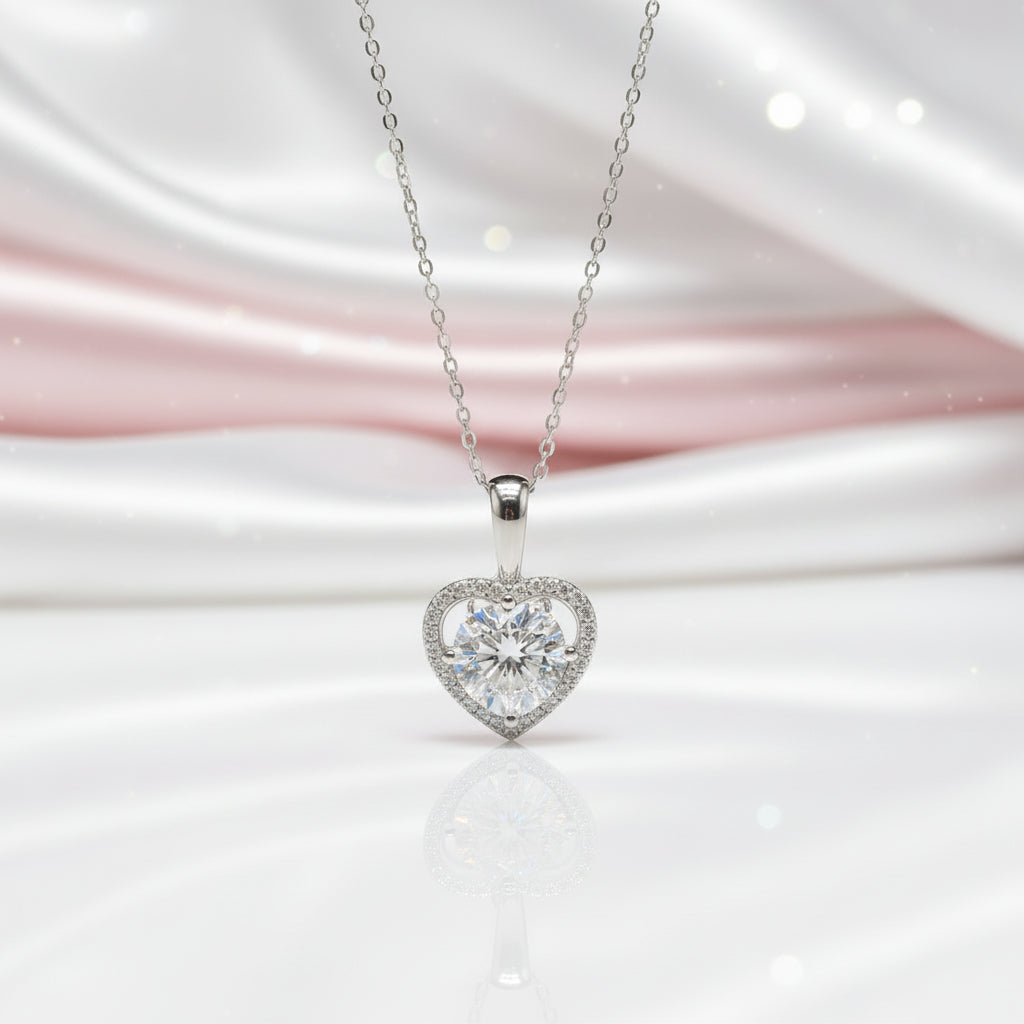 2ct Diamond Option Heart Shaped Pendant Necklace-Black Diamonds New York