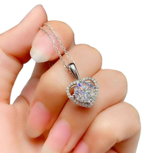1/2ct Diamond Heart Shaped Pendant Necklace-Black Diamonds New York