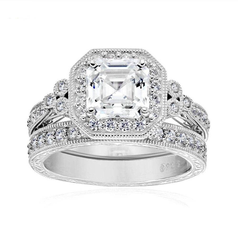 1.2ct Princess EVN Stone Ring Set - Black Diamonds New York-Black Diamonds New York