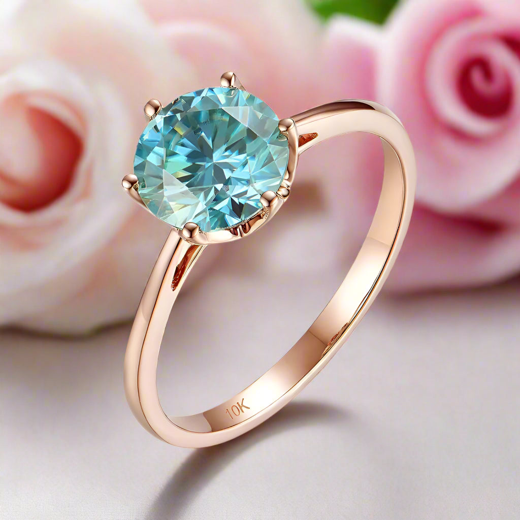 1.2ct Round Diamond 10k Rose Gold Ring-Black Diamonds New York