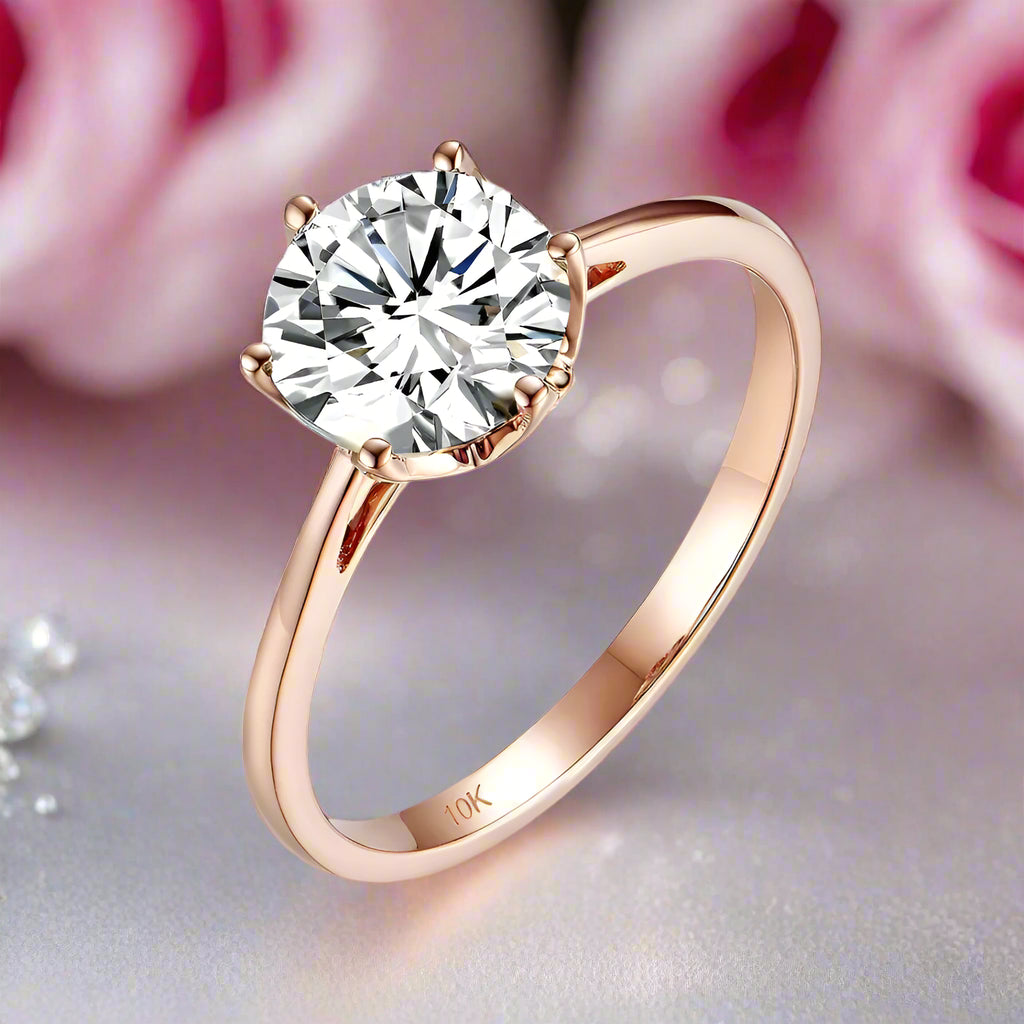 1.2ct Round Diamond 10k Rose Gold Ring-Black Diamonds New York