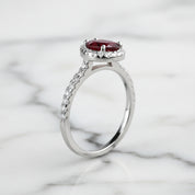 1.36 Ct Pear Cut Exquisite Garnet Simulant Ring-Black Diamonds New York