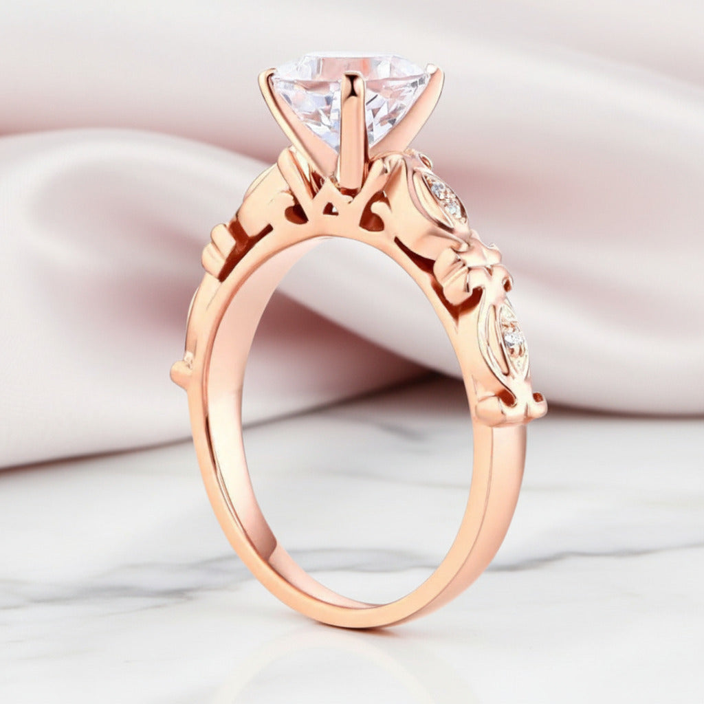 14k Gold 1.2 Ct Topaz & Diamond Option Ring-Black Diamonds New York