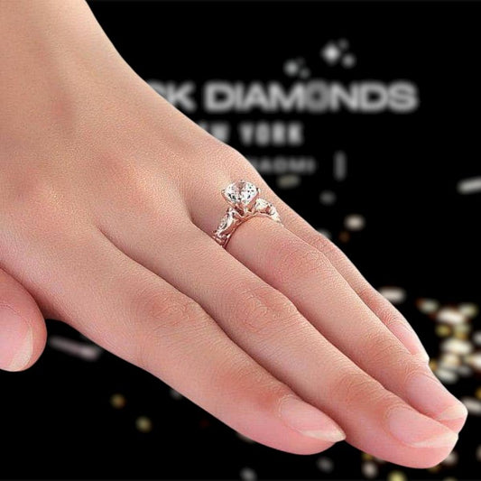 14K Gold 1.2 Ct Topaz & Natural Diamond Ring - Black Diamonds New York