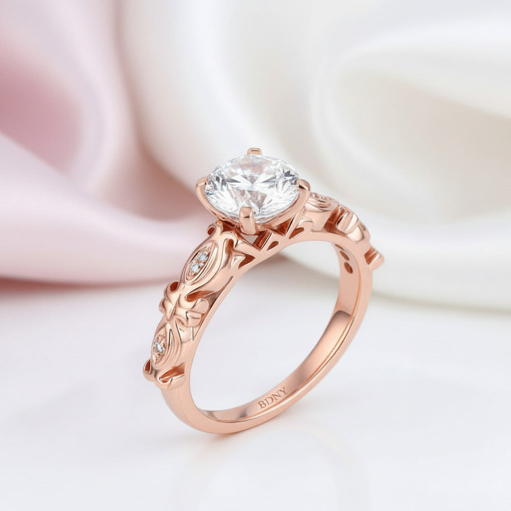 14k Gold 1.2 Ct Topaz & Diamond Option Ring-Black Diamonds New York