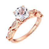 14k Gold 1.2 Ct Topaz & Natural Diamond Option Ring