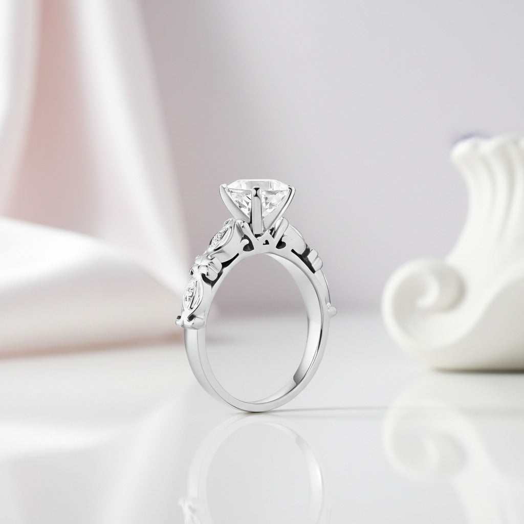 14k Gold 1.2 Ct Topaz & Diamond Option Ring-Black Diamonds New York