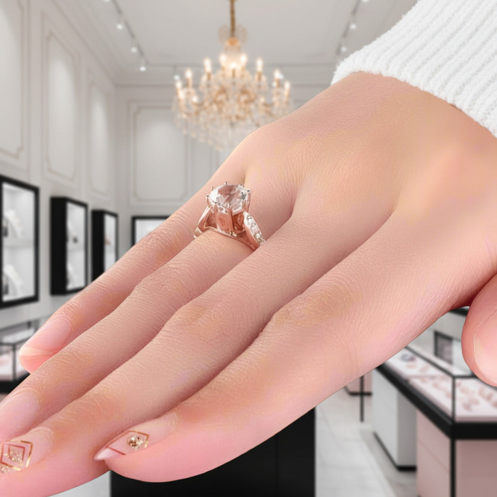 14k Gold 1.2ct Topaz 0.1ct Diamond Option Ring-Black Diamonds New York