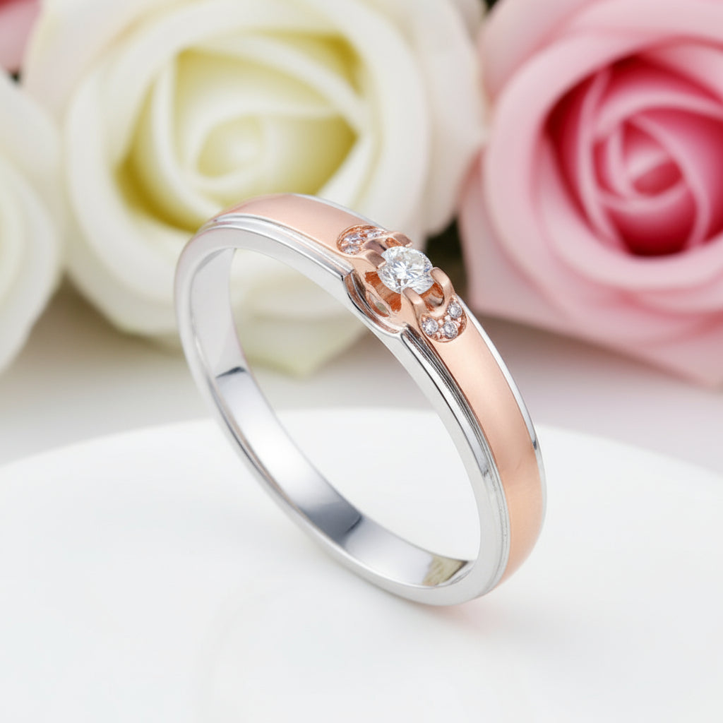 14k Gold Two Tone Wedding Band Natural Diamond-Black Diamonds New York