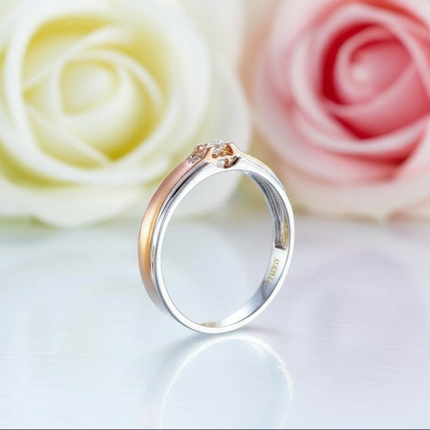 14k Gold Two Tone Wedding Band Natural Diamond-Black Diamonds New York