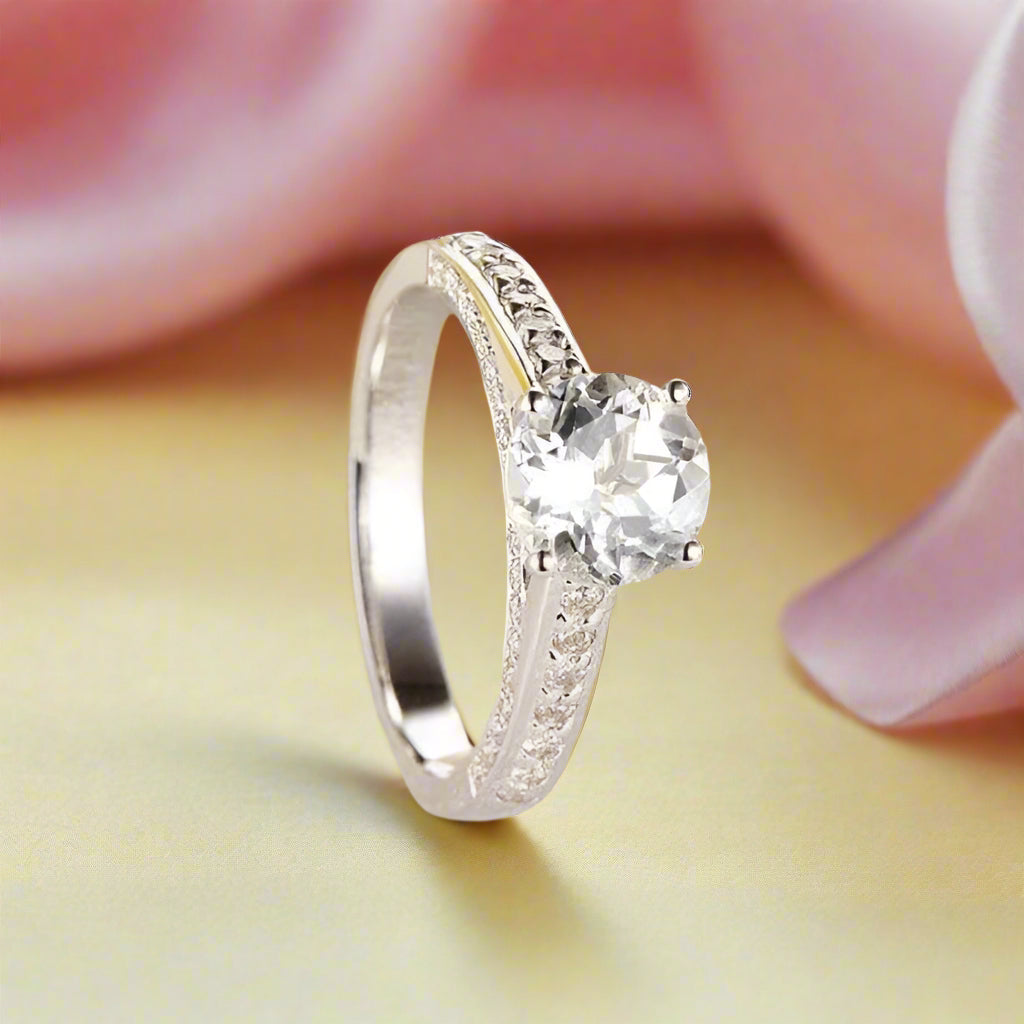 14K Rose Gold 1.2 Ct Topaz 0.42 Ct Natural Diamond Ring-Black Diamonds New York