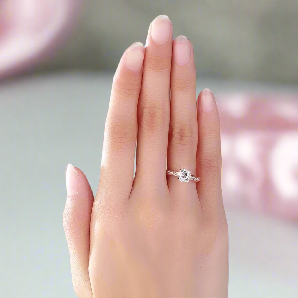 14K Rose Gold 1.2 Ct Topaz 0.42 Ct Natural Diamond Ring-Black Diamonds New York