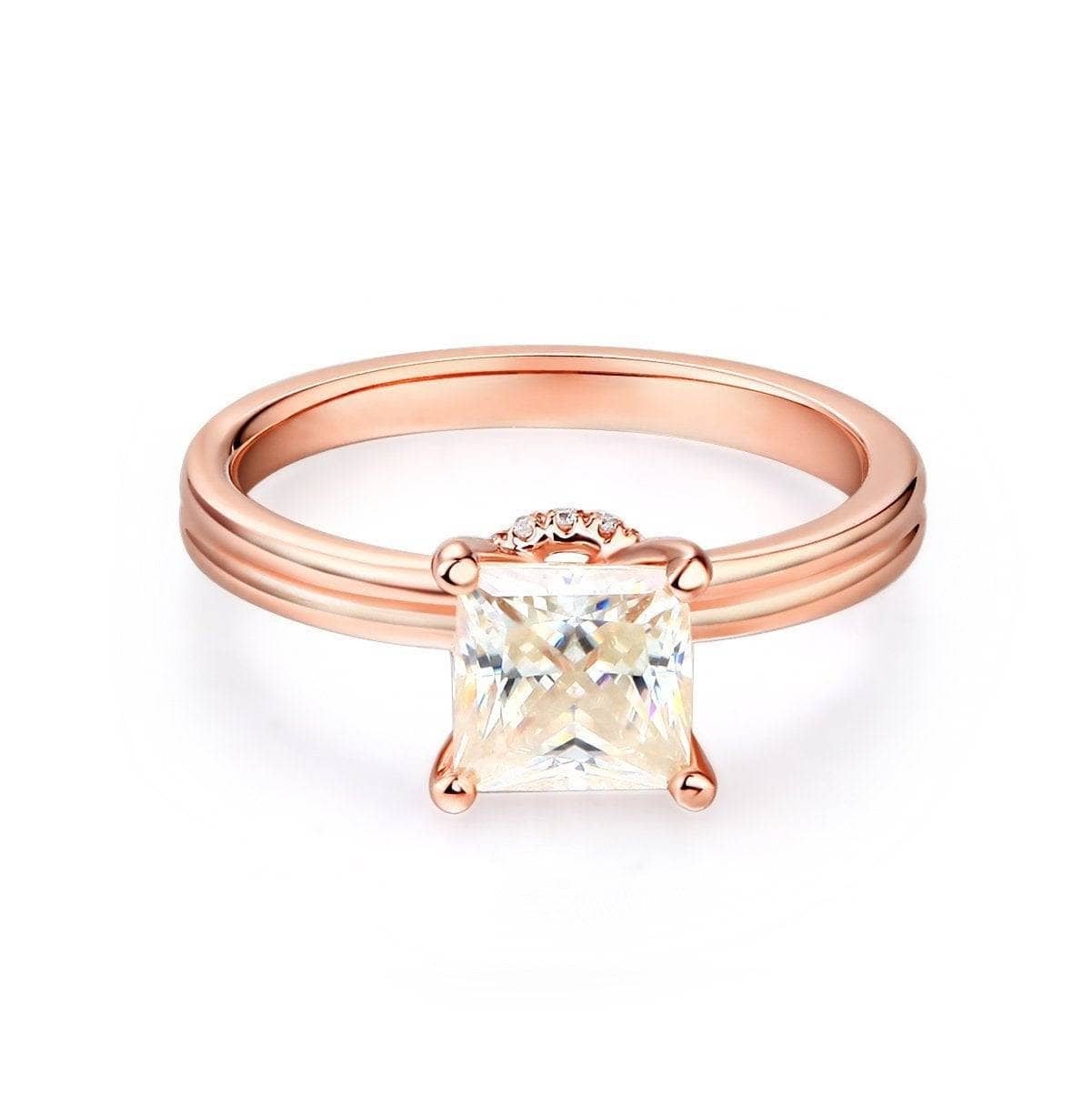 14K Rose Gold 1ct Princess Cut Diamond-Black Diamonds New York