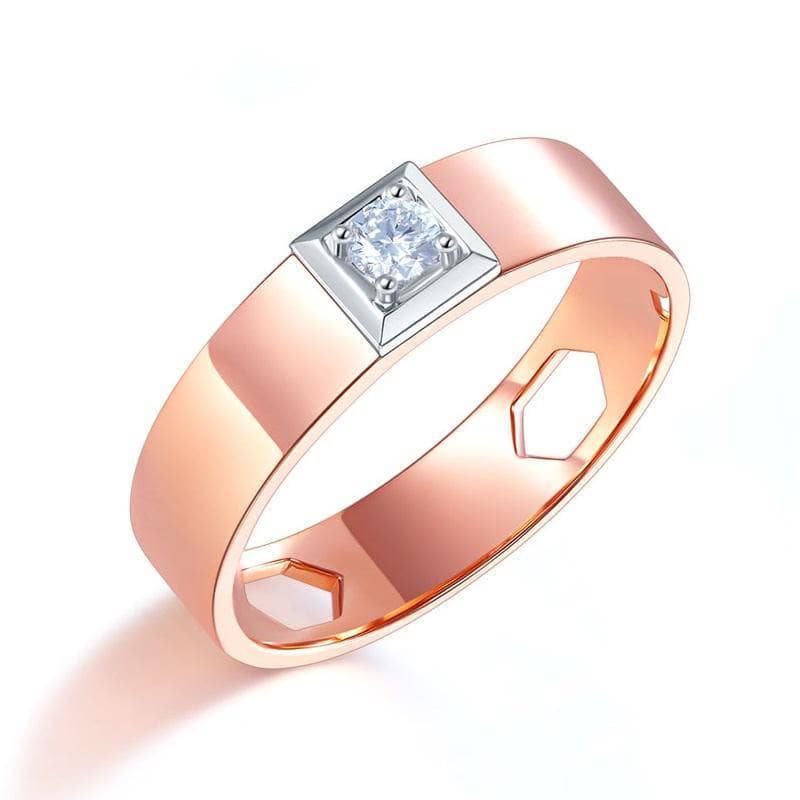 14K Rose Gold Band Ring Natural Diamond-Black Diamonds New York