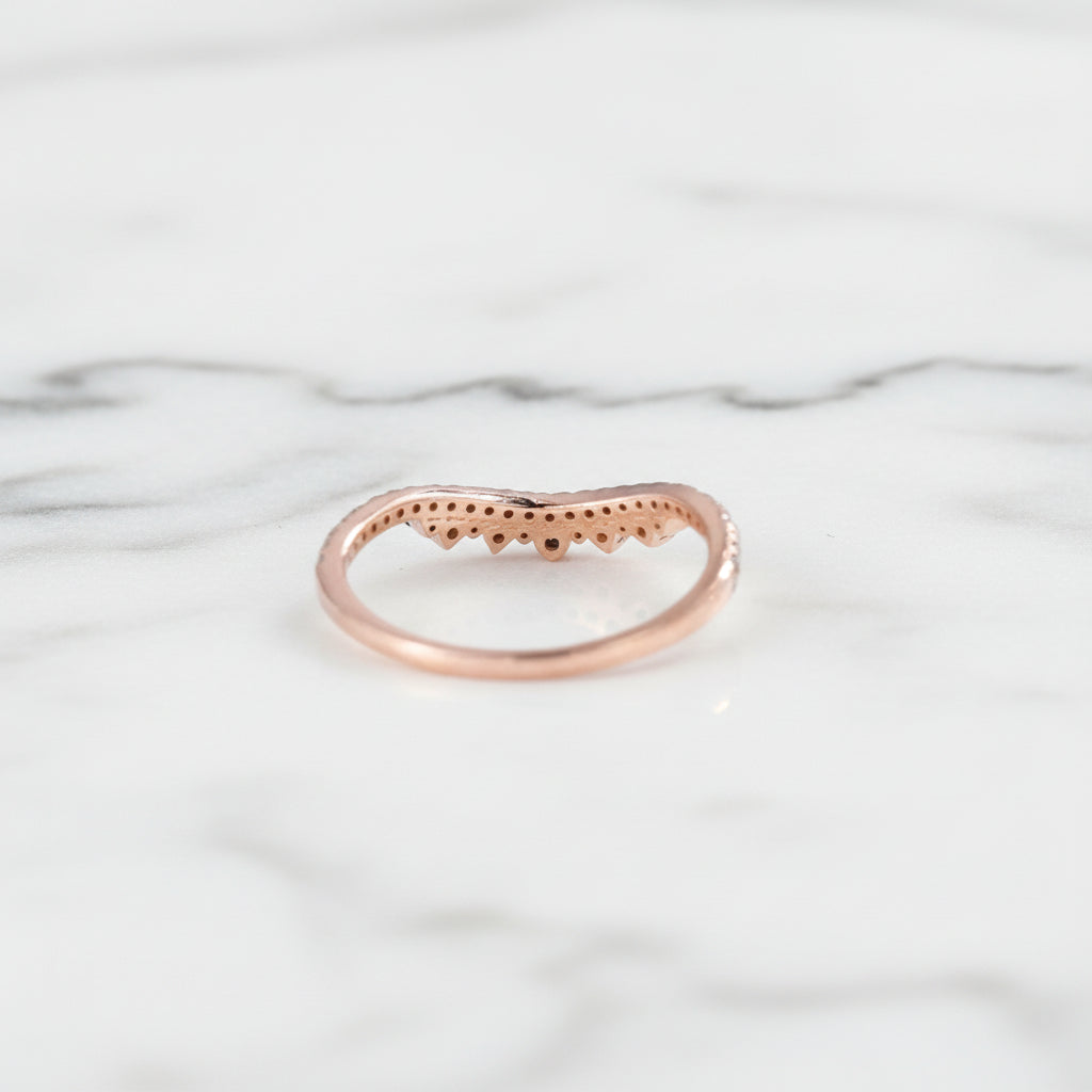 14k Rose Gold Black Diamond Option Stackable Wedding Band-Black Diamonds New York