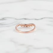 14k Rose Gold Black Diamond Option Stackable Wedding Band-Black Diamonds New York