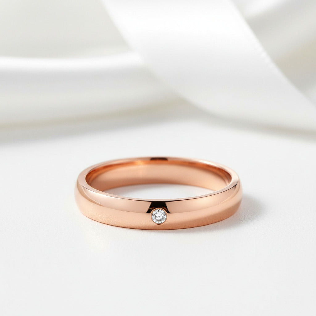 14k Rose Gold Bridal Ring 0.03ct Diamond Option-Black Diamonds New York