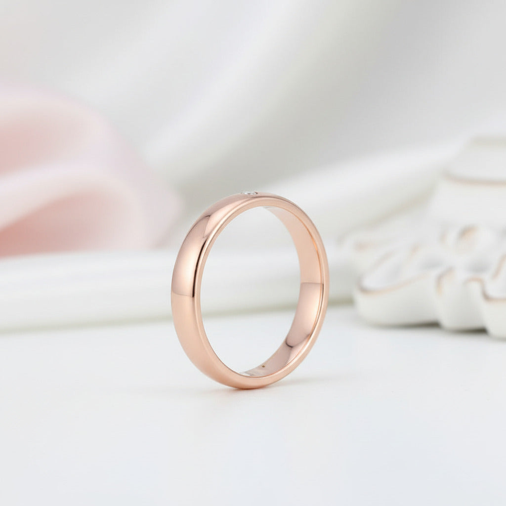 14k Rose Gold Bridal Ring 0.03ct Diamond Option-Black Diamonds New York