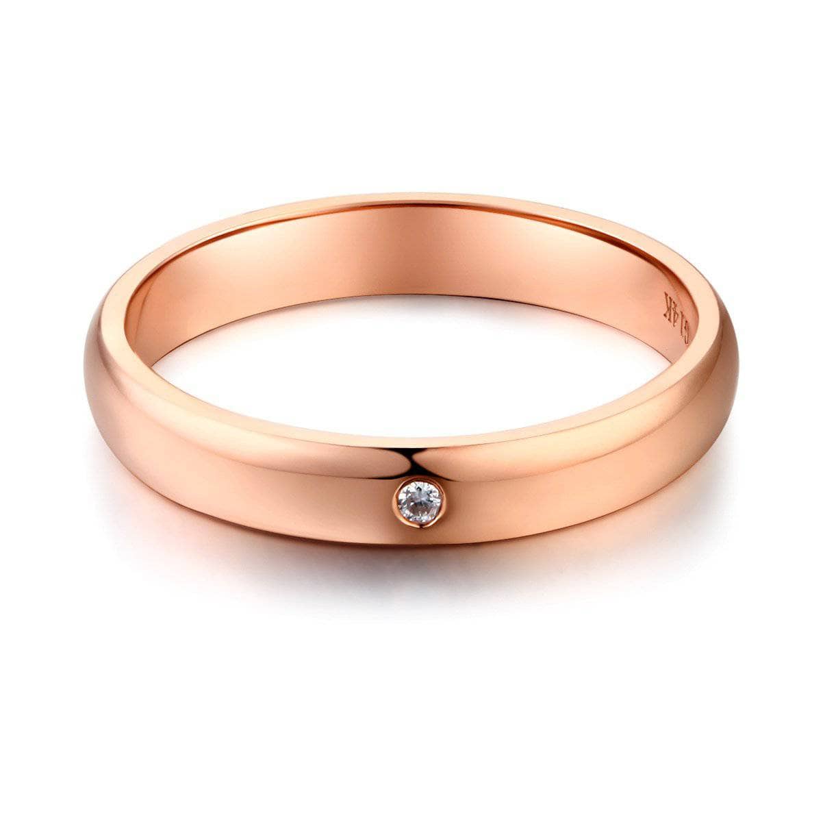 14K Rose Gold Bridal Wedding Band Ring 0.01ct Natural Diamonds-Black Diamonds New York