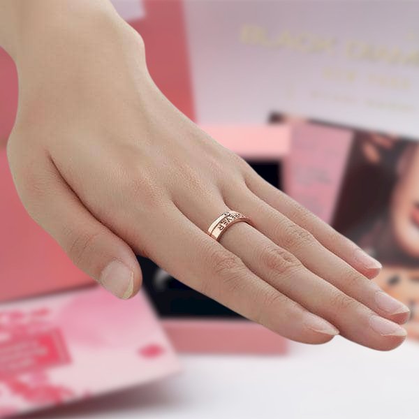 14K Rose Gold Forever Men Ring Natural Diamond from Black