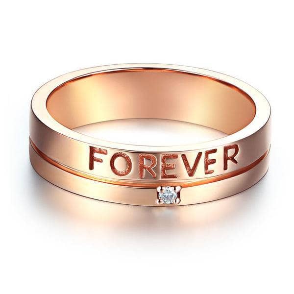 14K Rose Gold Forever Men Ring 0.02ct Natural Diamonds