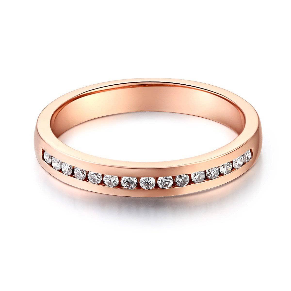 14K Rose Gold Half Eternity Ring 0.17ct Natural Diamonds-Black Diamonds New York