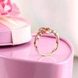 14K Rose Gold Heart Promise Ring 0.1ct Natural Diamond-Black Diamonds New York