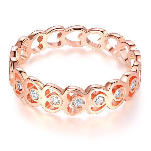 14K Rose Gold Heart Ring 0.07ct Natural Diamond-Black Diamonds New York