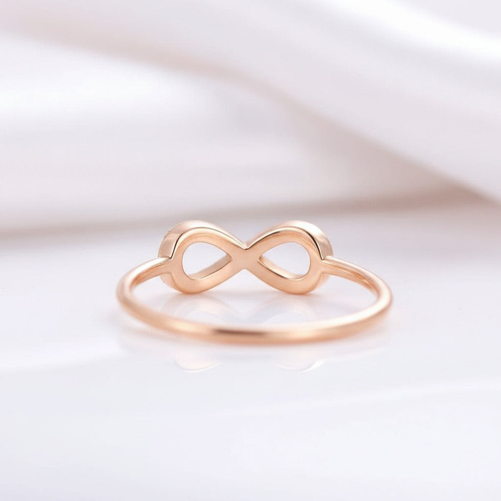 14k Rose Gold Infinite Love Diamond Option Wedding Band-Black Diamonds New York