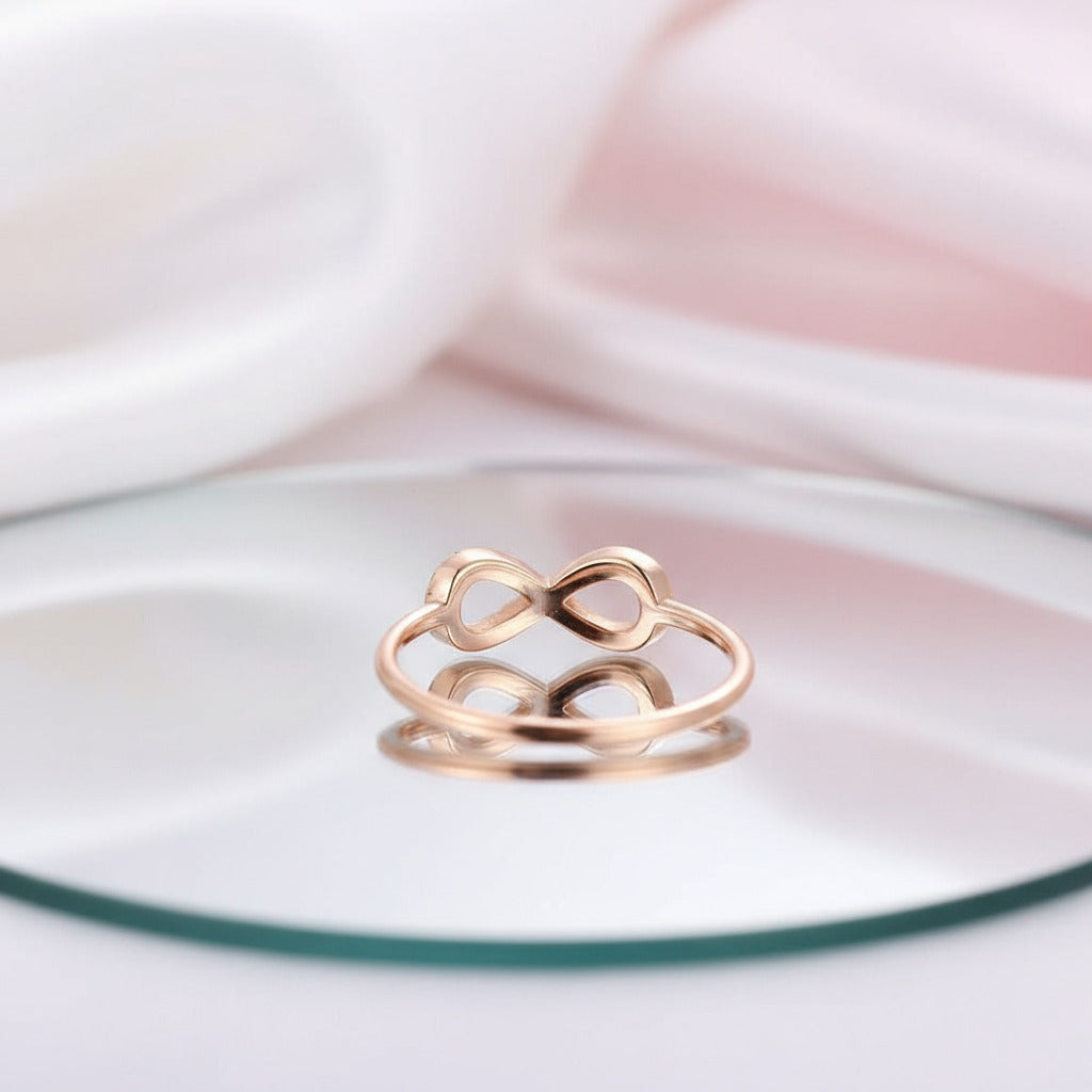 14k Rose Gold Infinite Love Diamond Wedding Band-Black Diamonds New York