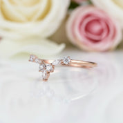 14k Rose Gold Marquise Diamond Wedding Band-Black Diamonds New York