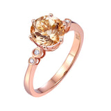 14k Rose Gold Peach Morganite 0.038ct Natural Diamond Option Ring