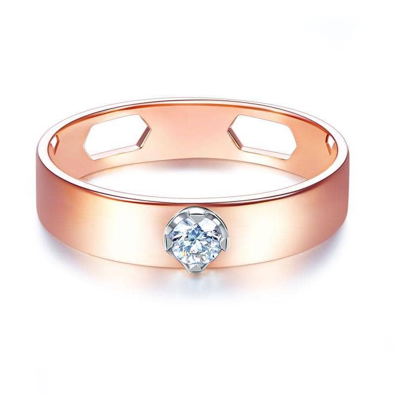 14K Rose Gold Ring Natural Diamond - Black Diamonds New York