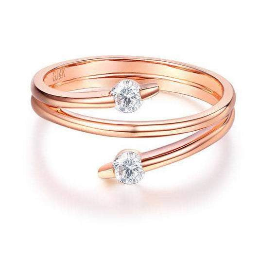14K Rose Gold Stylish Ring 0.2Ct Natural Diamond-Black Diamonds New York