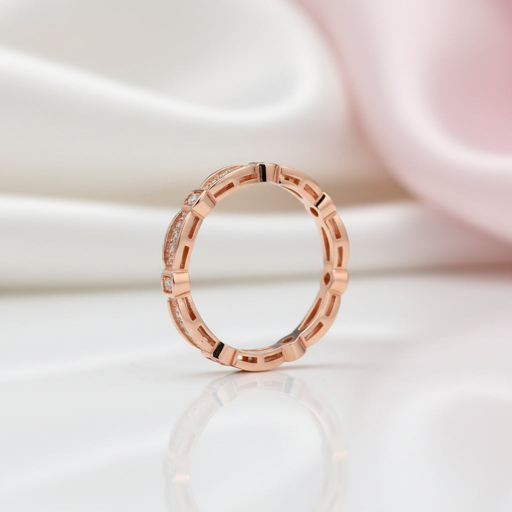 14k Rose Gold Vintage Ring 0.3ct Natural Diamond Option-Black Diamonds New York