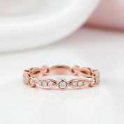 14k Rose Gold Vintage Ring 0.3ct Natural Diamond Option-Black Diamonds New York