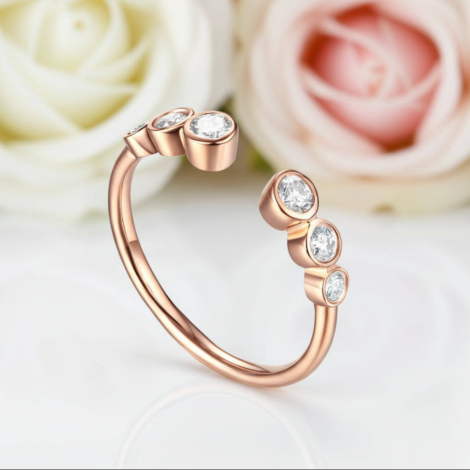 14k Rose Gold Wedding Band 0.26ct Natural Diamond-Black Diamonds New York