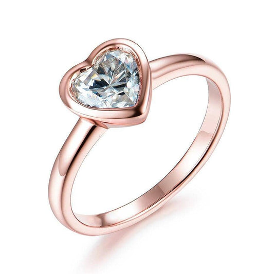 14K Solid Gold Diamond Heart Promise Ring-Black Diamonds New York