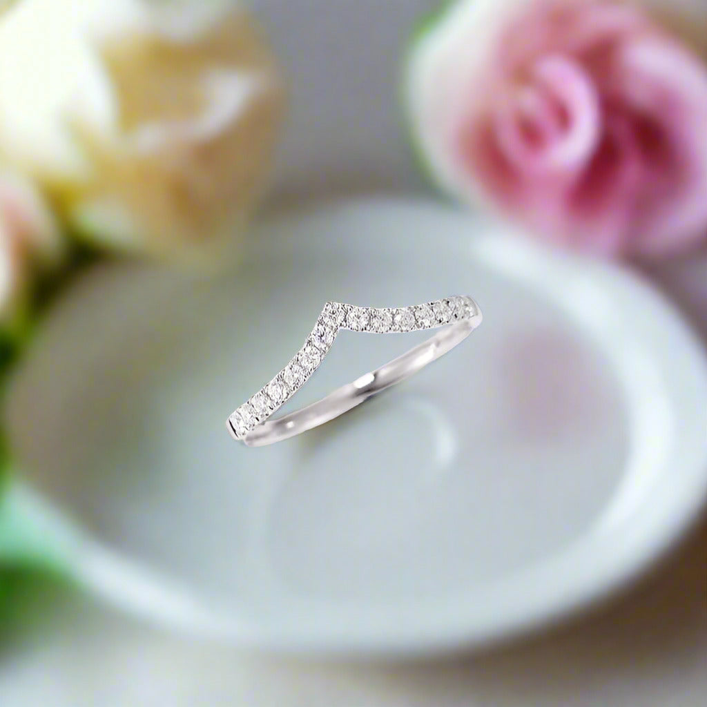 14k Solid Gold Diamond Stackable Wedding Band-Black Diamonds New York