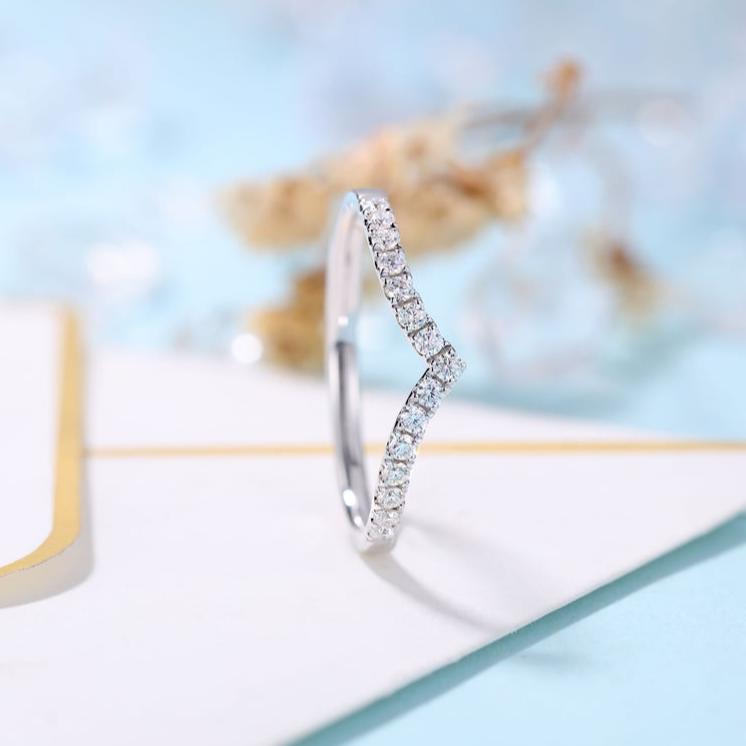 14K Solid Gold Diamond Stackable Wedding Band from Black Diamonds New York
