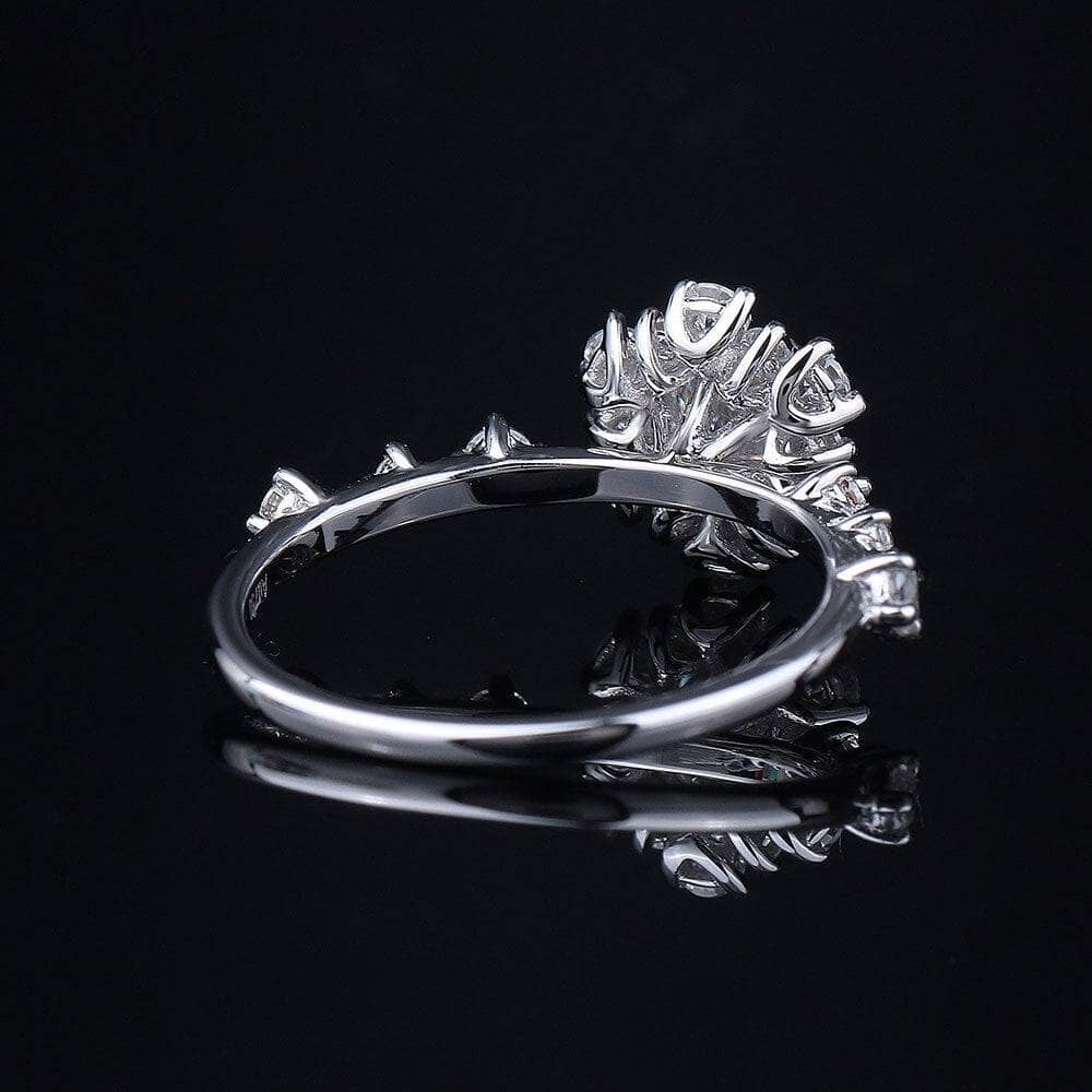 14K White Gold 0.8ct Round-Cut Diamond Engagement Ring-Black Diamonds New York