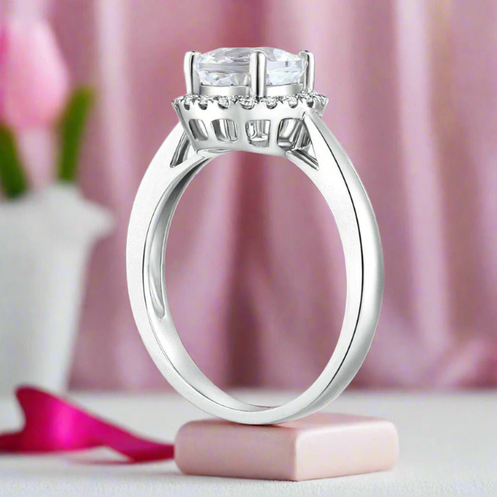 14k White Gold 1.2 Ct Topaz 0.16 Ct Diamond Engagement Ring-Black Diamonds New York