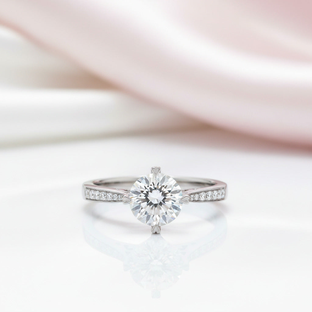 14k White Gold 1.2 Ct Topaz & Diamond Option Ring-Black Diamonds New York